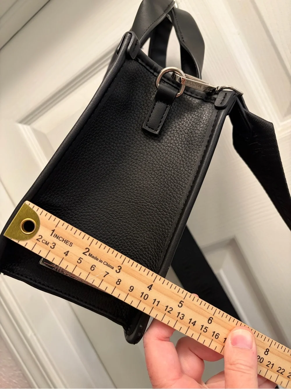 Steve Madden Black Logo Tote Crossbody Bag w/ Card Holder